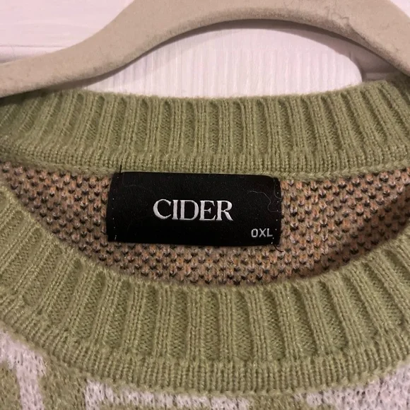Cider Green Goose Pattern Crewneck Sweater - Picture 2 of 2
